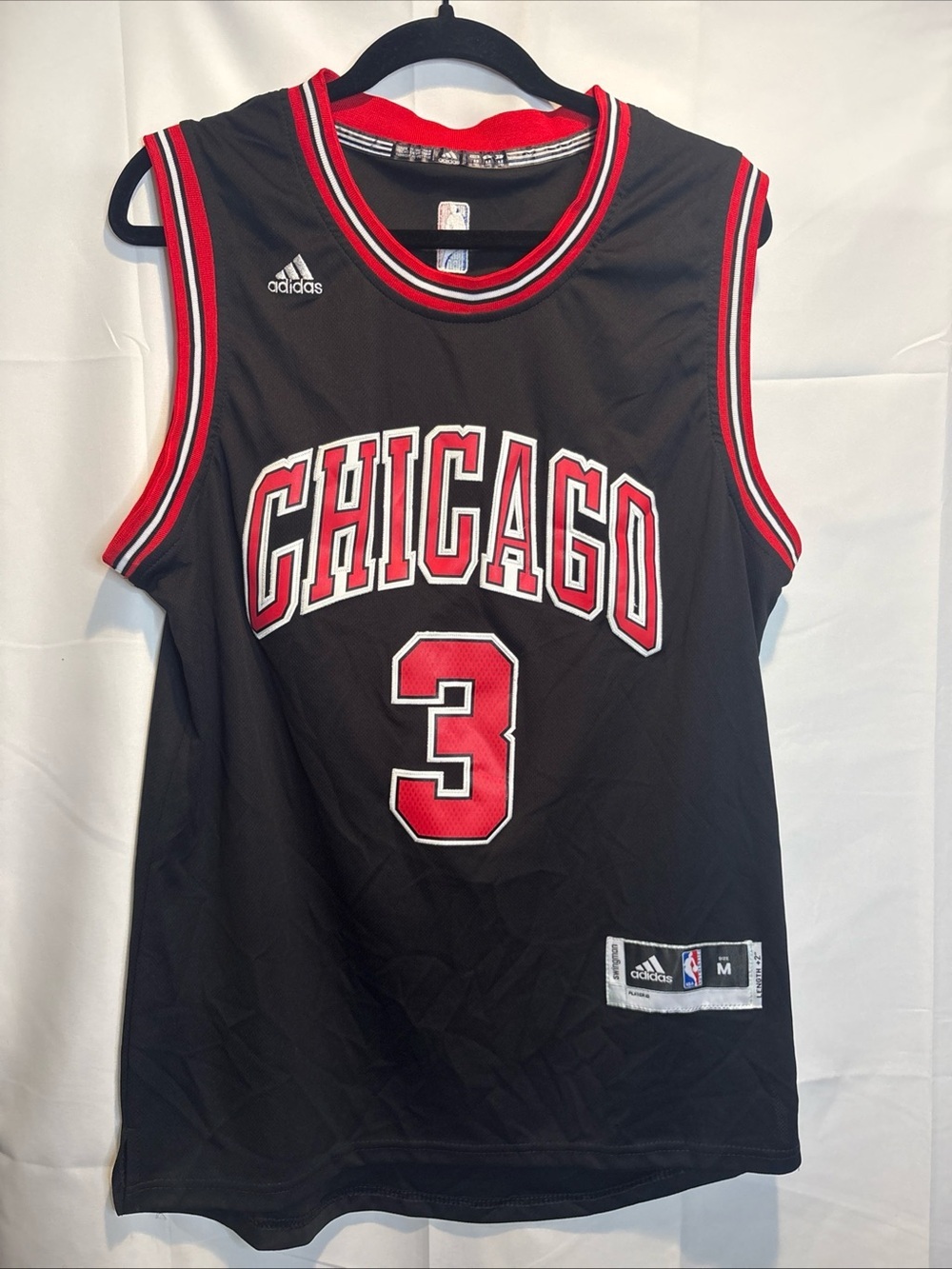 adidas Black NBA Swingman Jersey Tag Detail Dwayne Wade #3